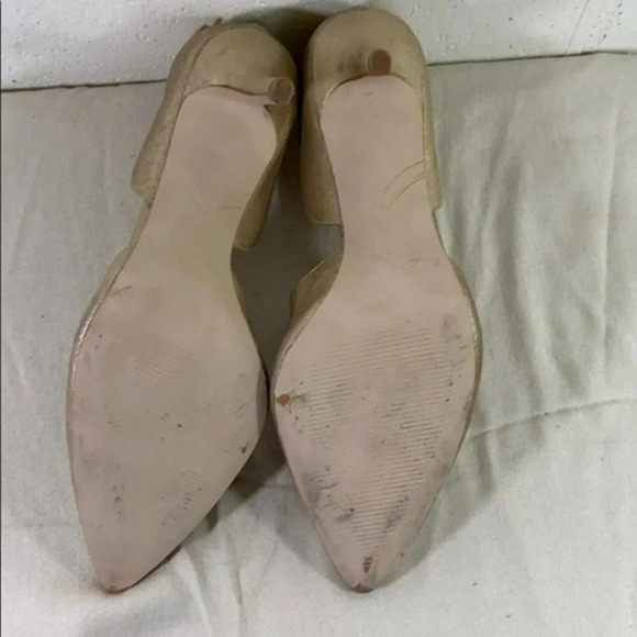 Enzo Angiolini Gold Metallic Pointed Toe Heels Ankle Strap Occasion Party Shoes - Picture 10 of 10